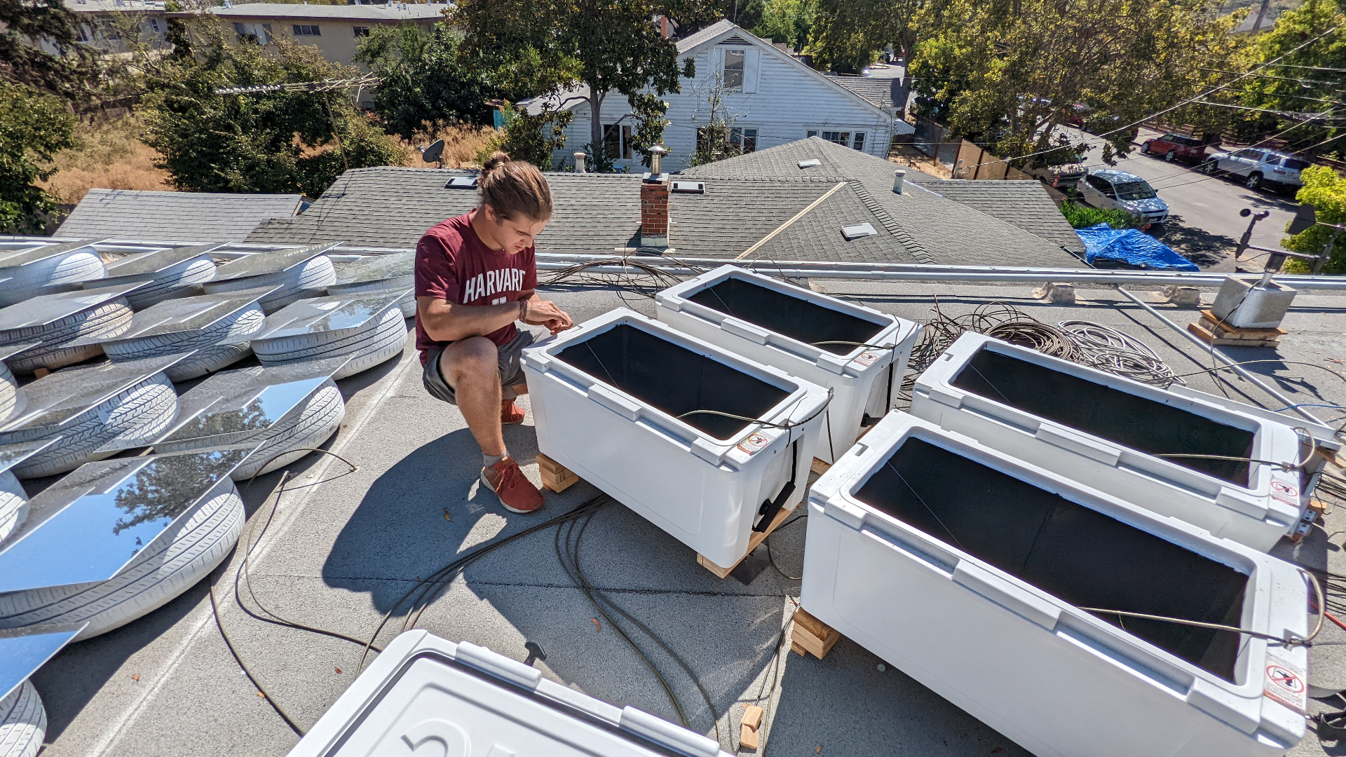 Water-tank cooling experiments