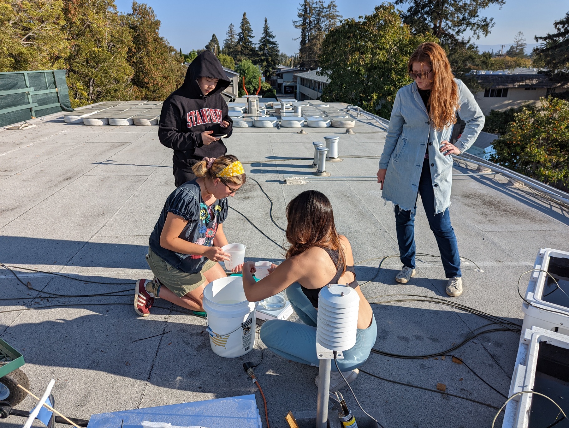Research team taking measurements