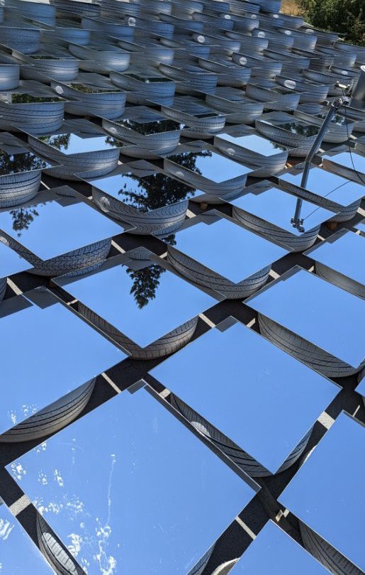 Mirror array over instrumented tyres
